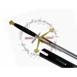 SCIROCCO BLACK MEDIEVAL KNIGHT SCOTTISH CLAYMORE 44 5 INCH STEEL SWORD - GOLD